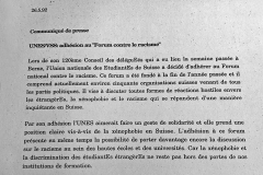 1992.05.26 Forum contre le raciscme. UNES Communiqué de presse